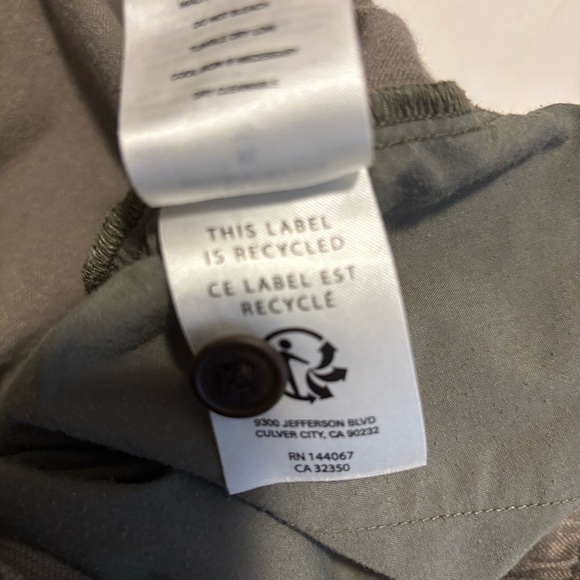 OUTERKNOWN Mens Paz Drawstring Waist Khaki Pants in Sage Green Size XL - Picture 9 of 11